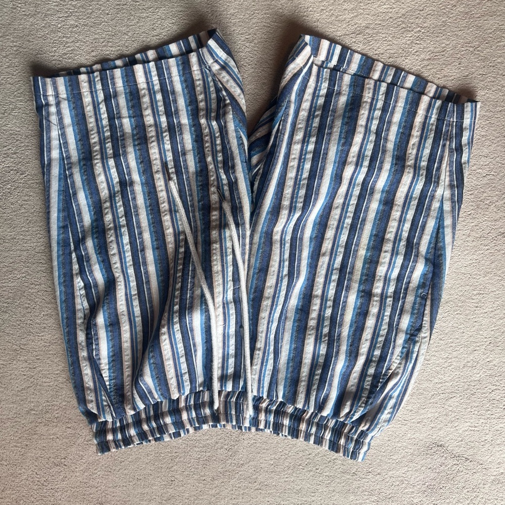 Striped Blue and White Shorts